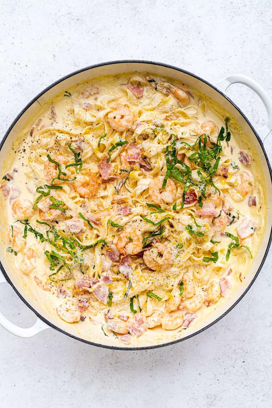 Cajun chicken shrimp alfredo pasta