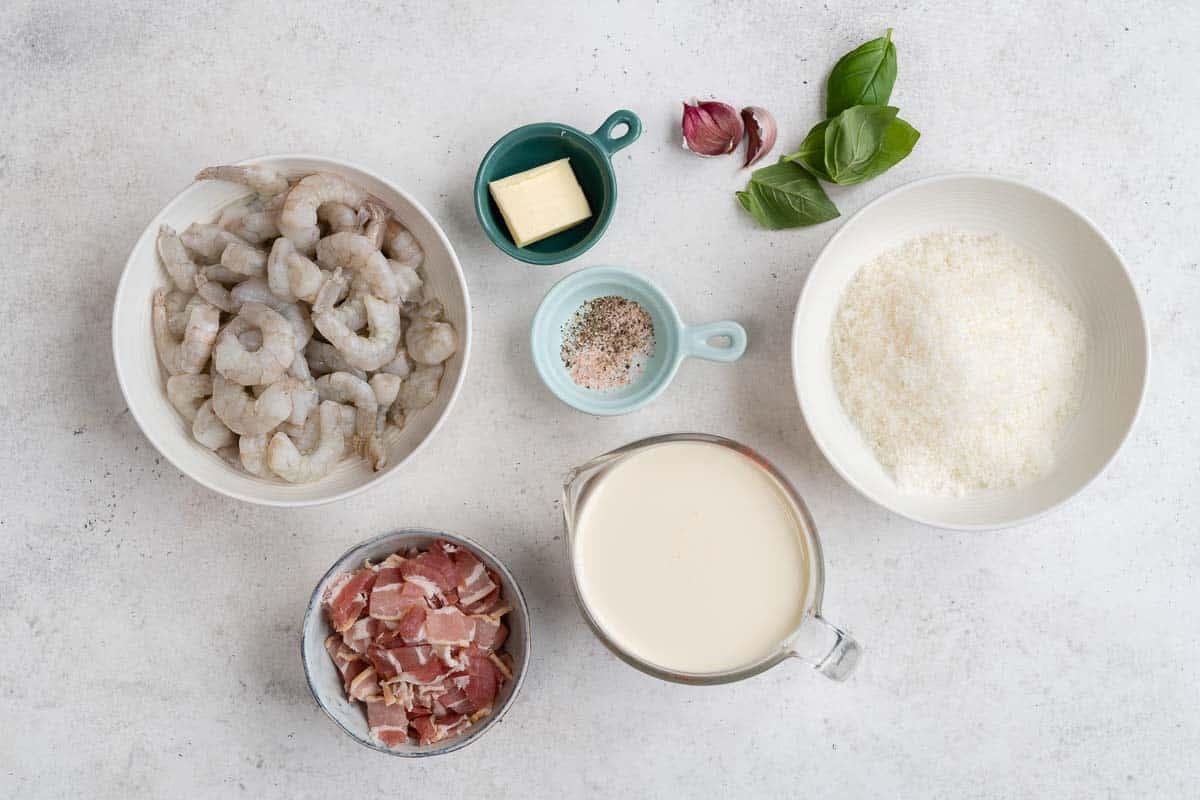 ingredients in shrimp Alfredo