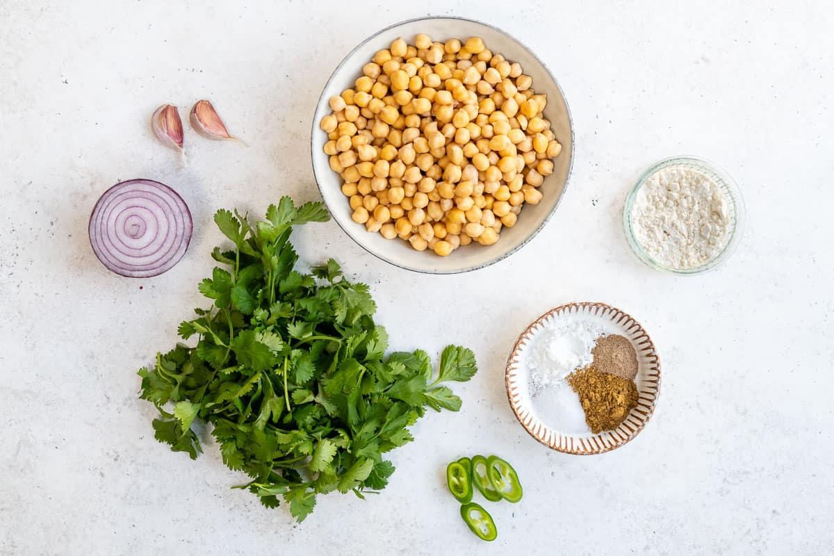 Authentic vegan falafel ingredients