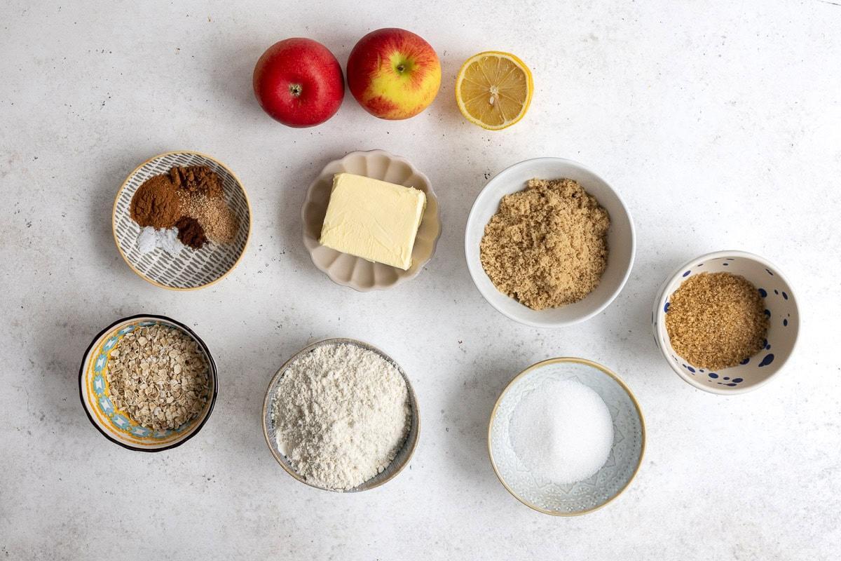 air fryer apple crumble ingredients