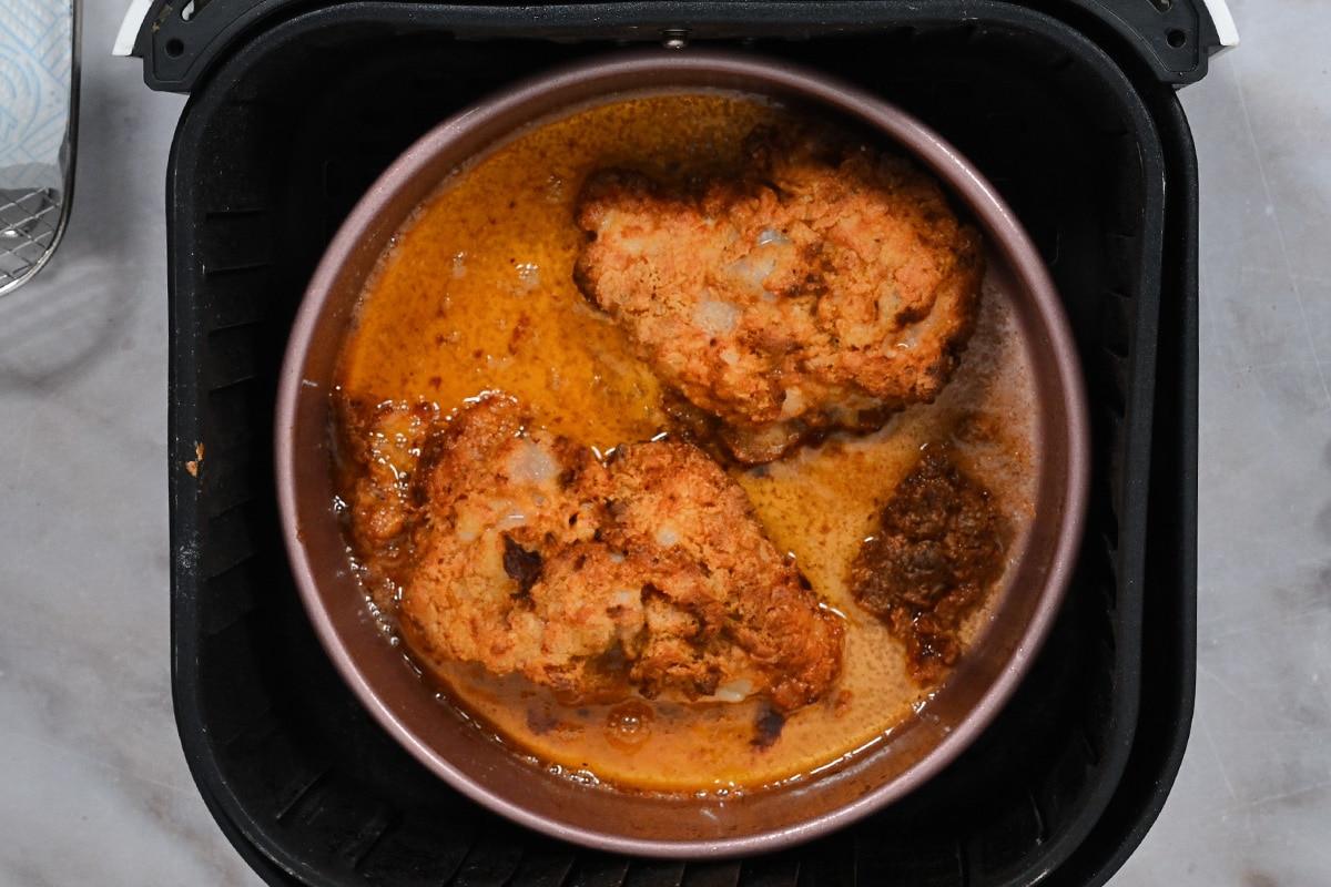 Frying chicken in an air fryer