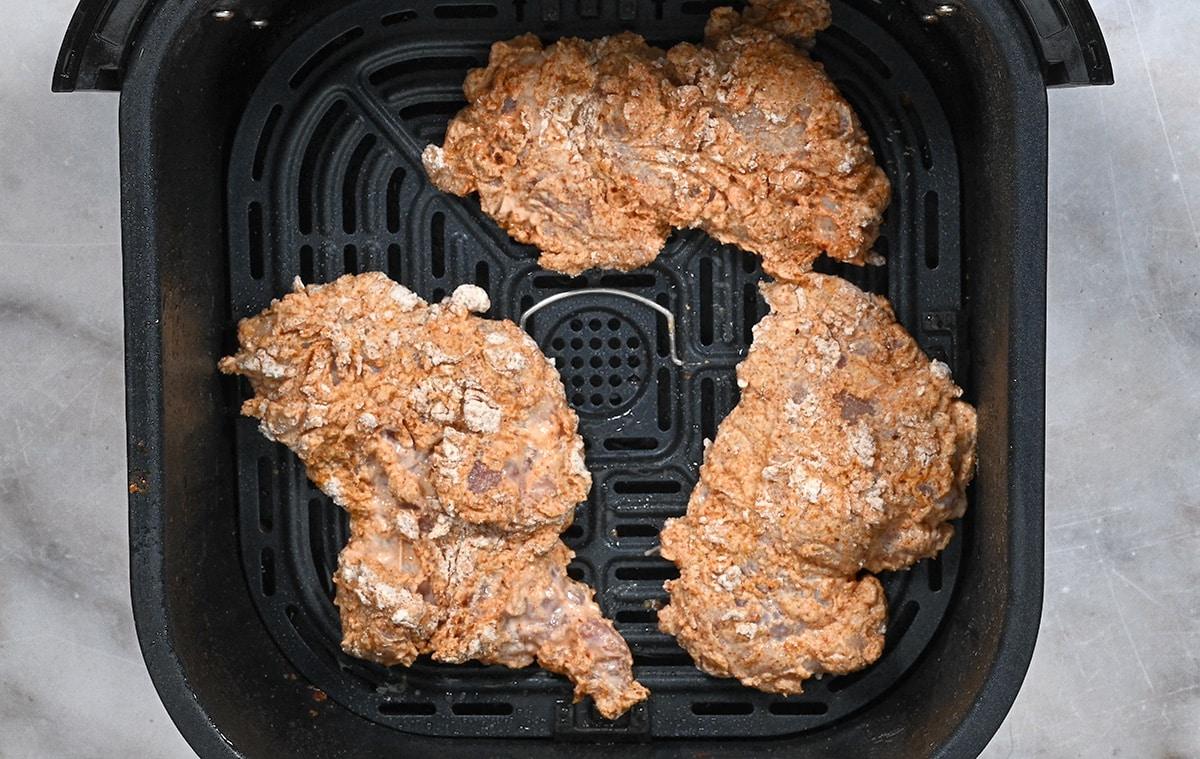 buttermilk chicken in an air fryer basket