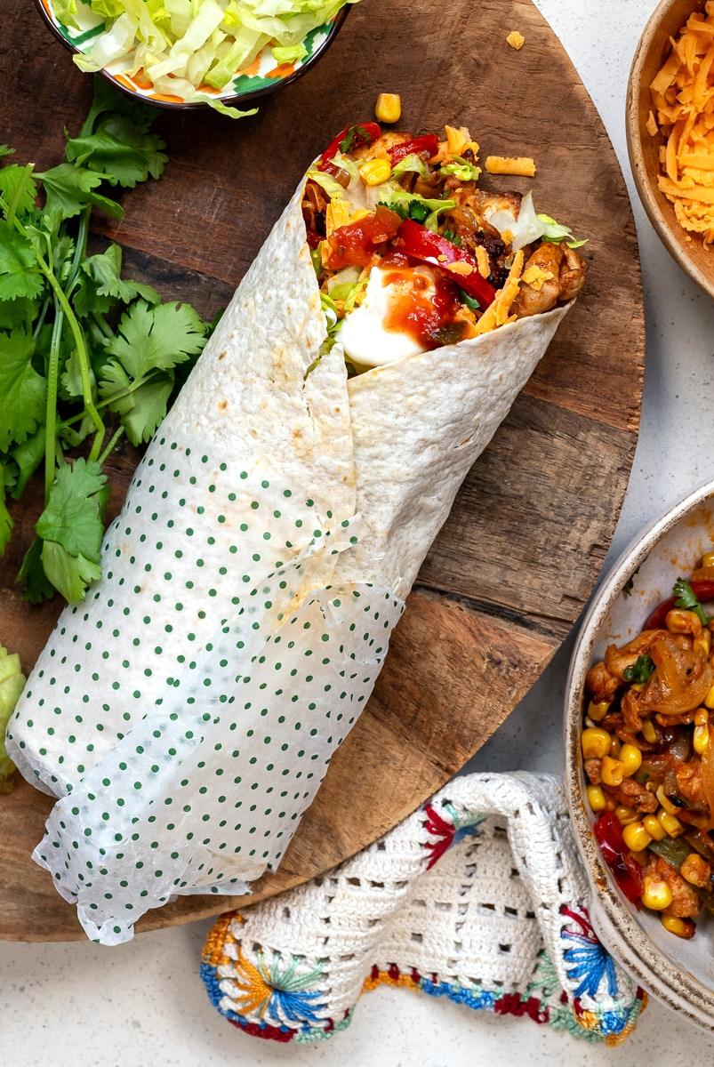 Chicken fajita wrap