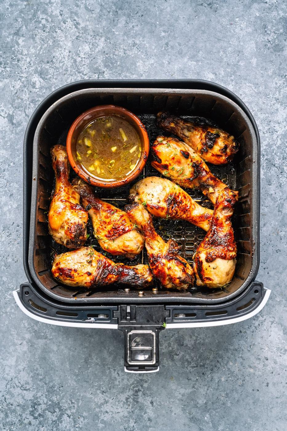 Air fried chicken legs