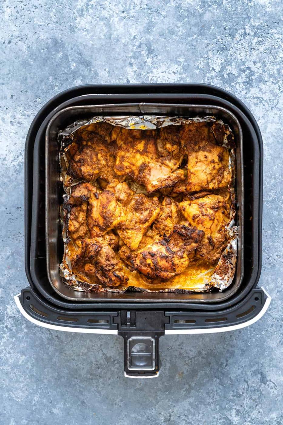 air fryer sharwama, cooked