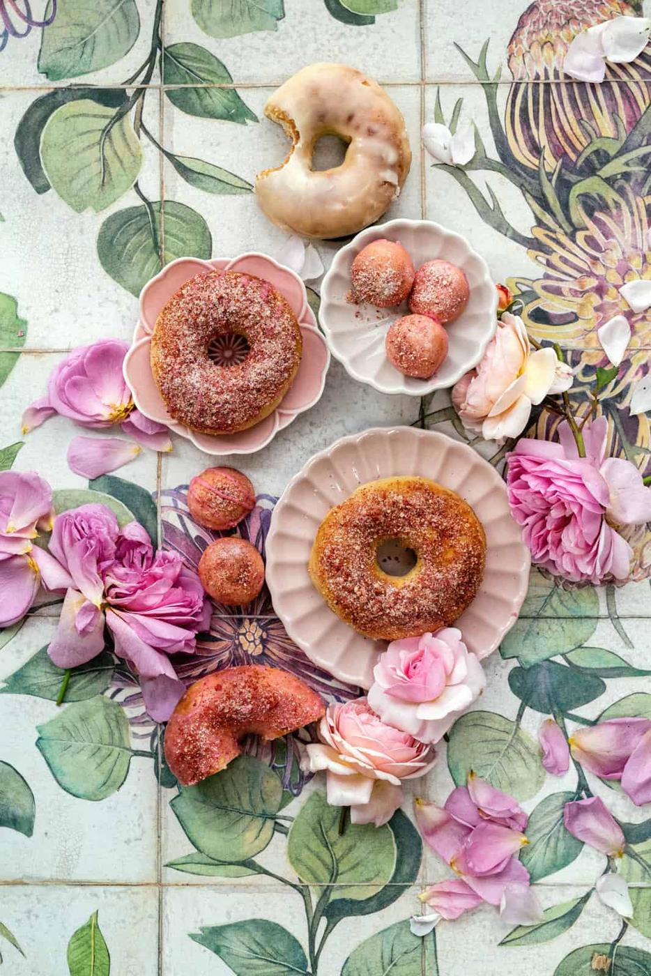 Air fried donuts with sugar crust