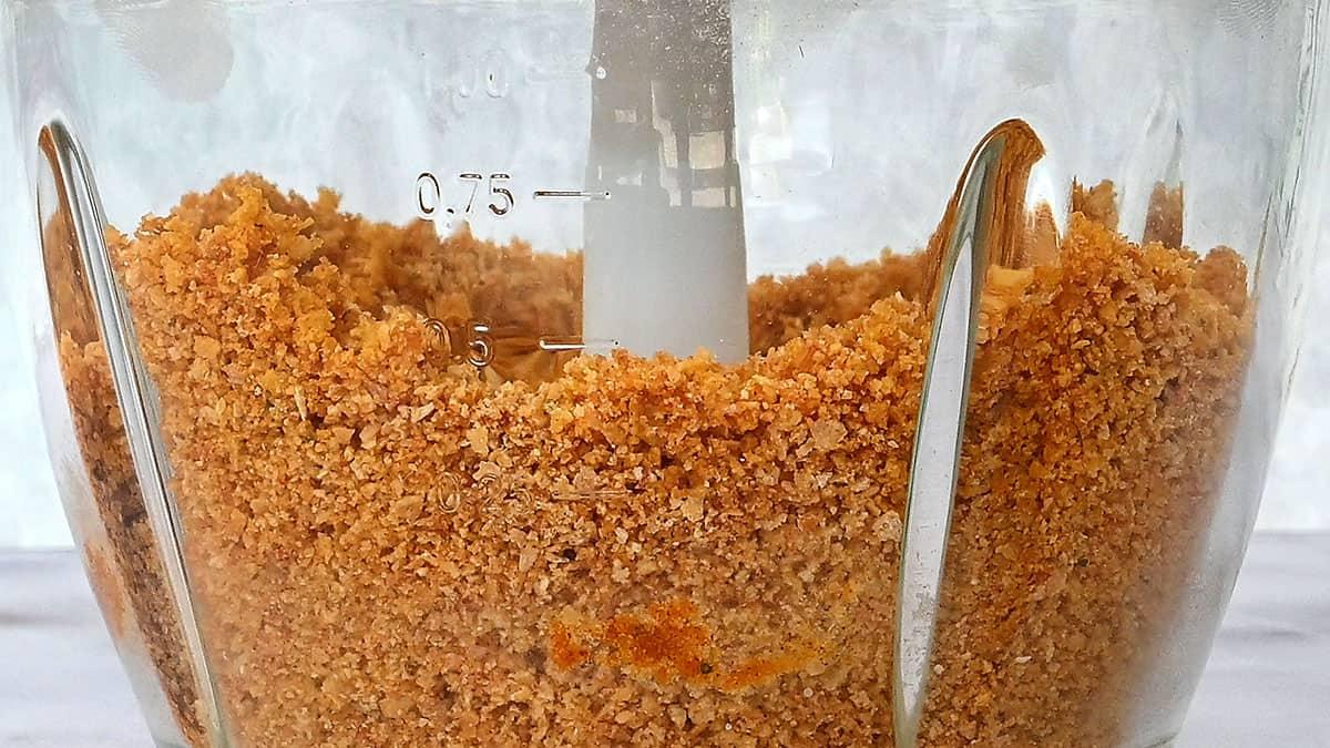 making cornflake crumb topping