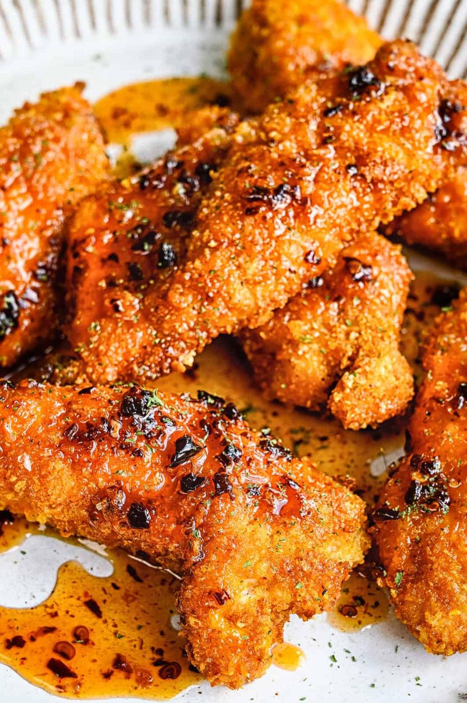 Hot Honey Chicken Tenders in Air Fryer!