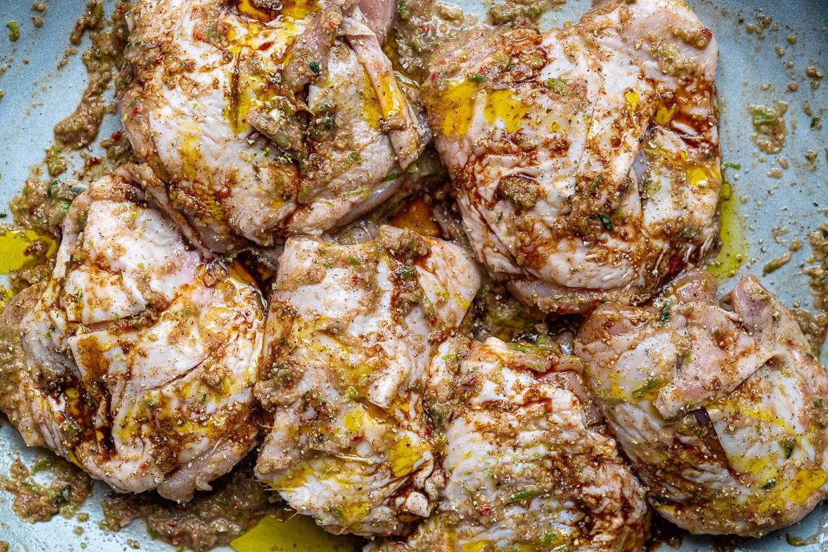 chicken thighs in Jerk marinade