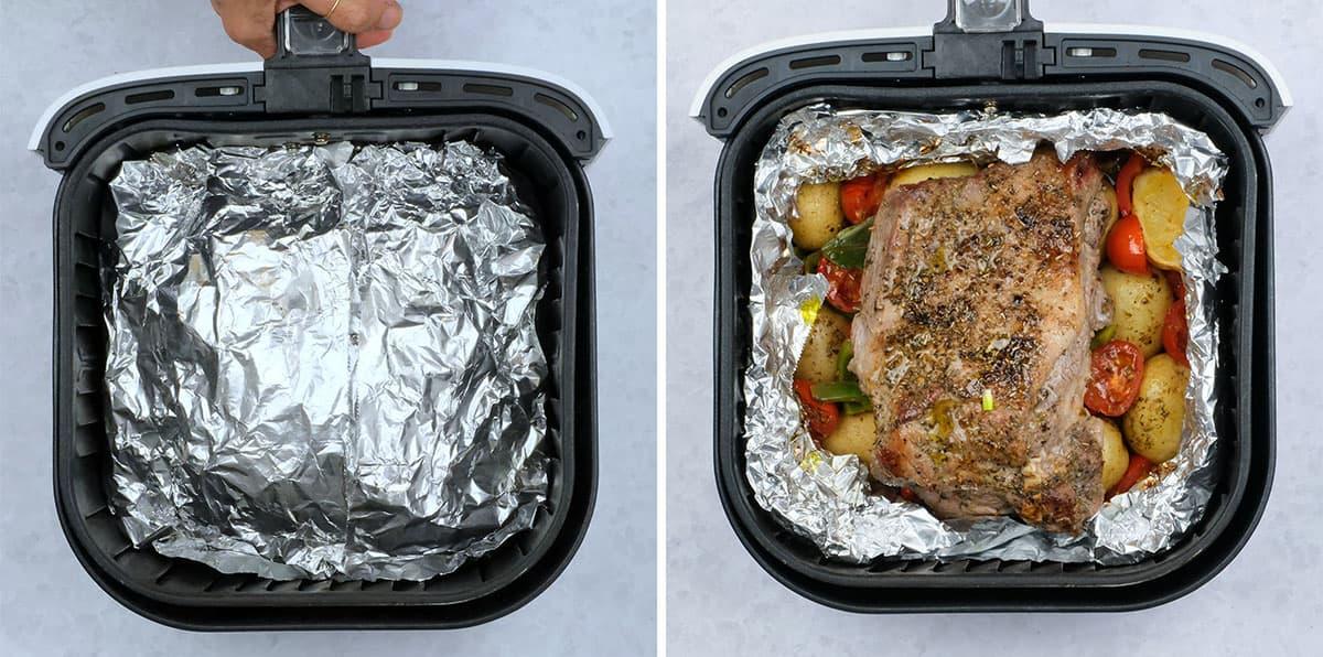 Greek lamb in air fryer collage