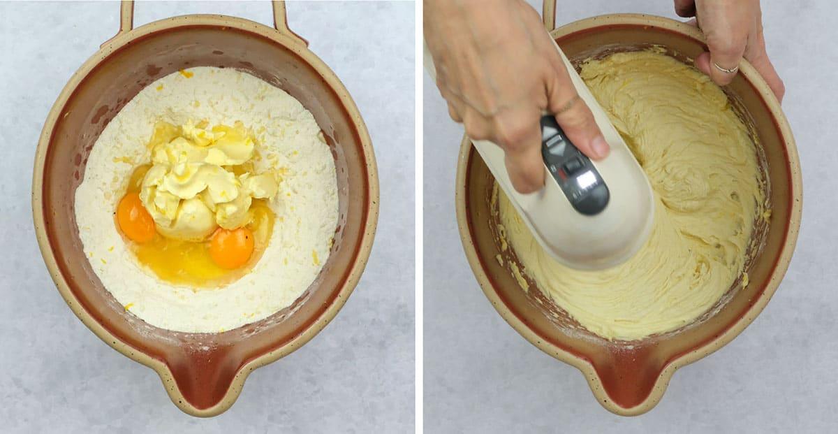 making lemon drizzle cake collage