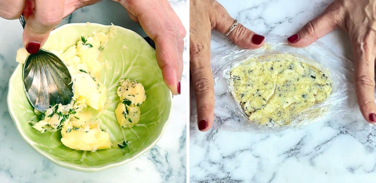 making garlic butter