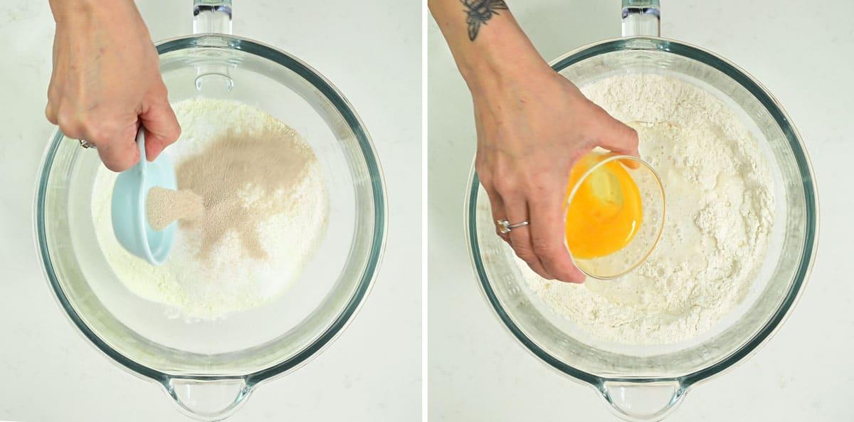 making bread roll dough
