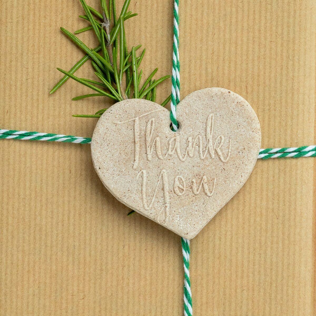 salt dough heart-shaped gift tag