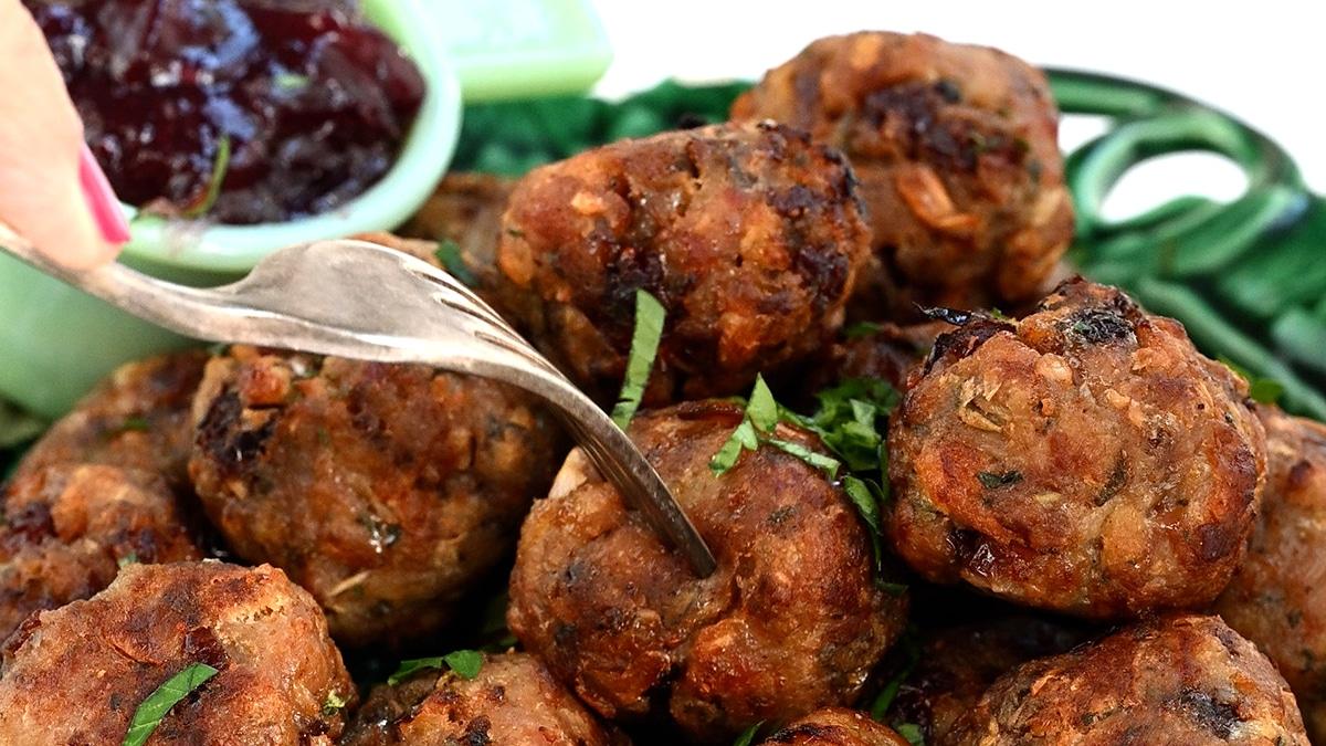 stuffing bites on a plate