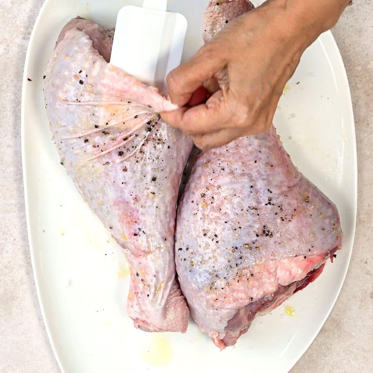 loosening skin on turkey legs