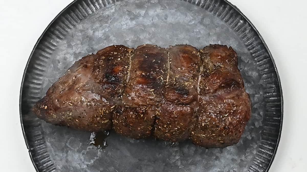 roasted venison haunch on a plate