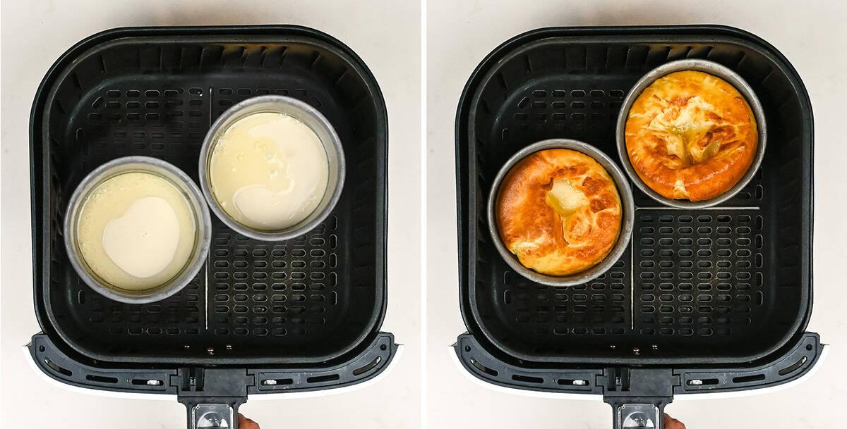 Yorkishire puddings in an air fryer collage