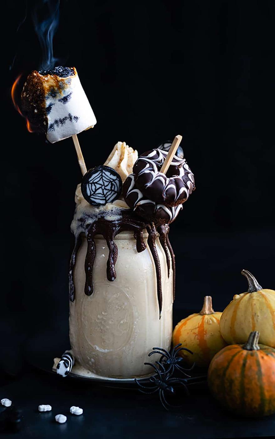 Halloween Freakshake in a mason jar