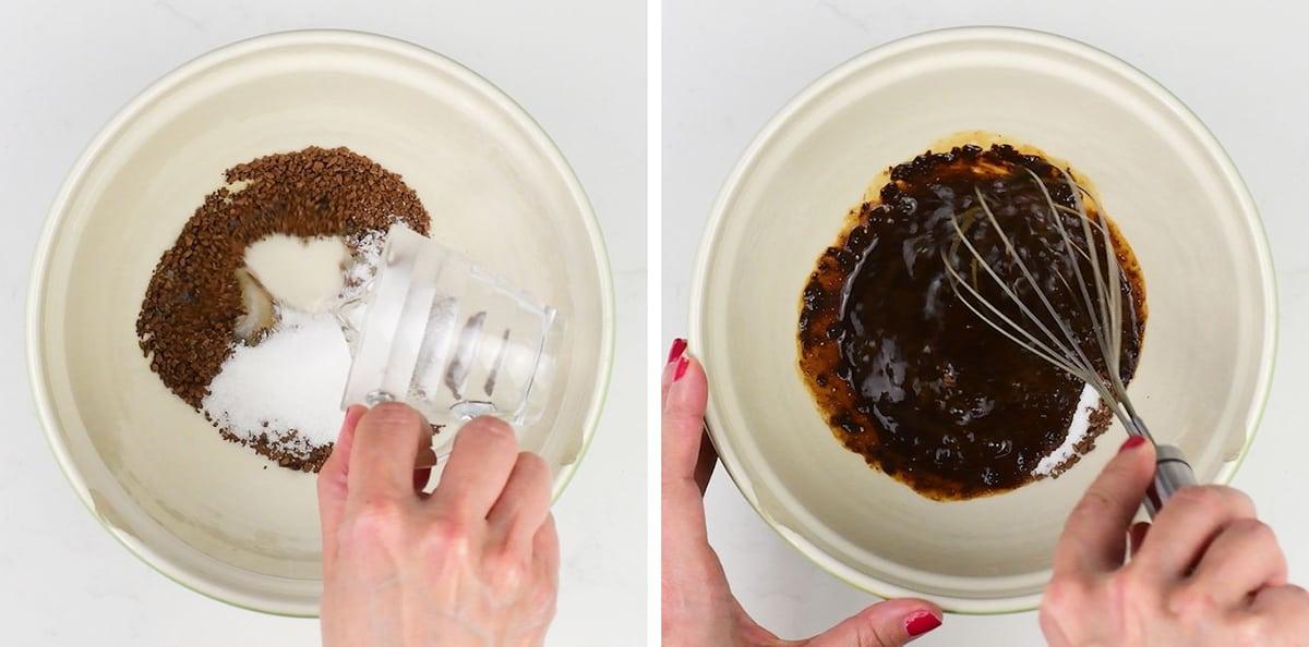 making Dalgona coffee collage