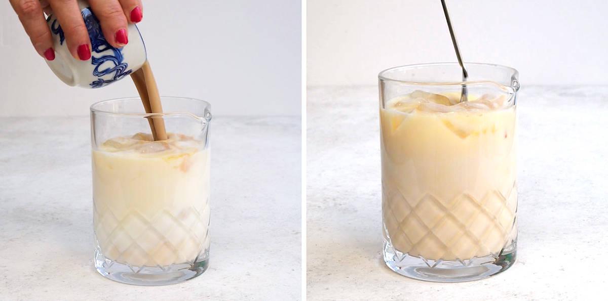 making baileys coffee collage