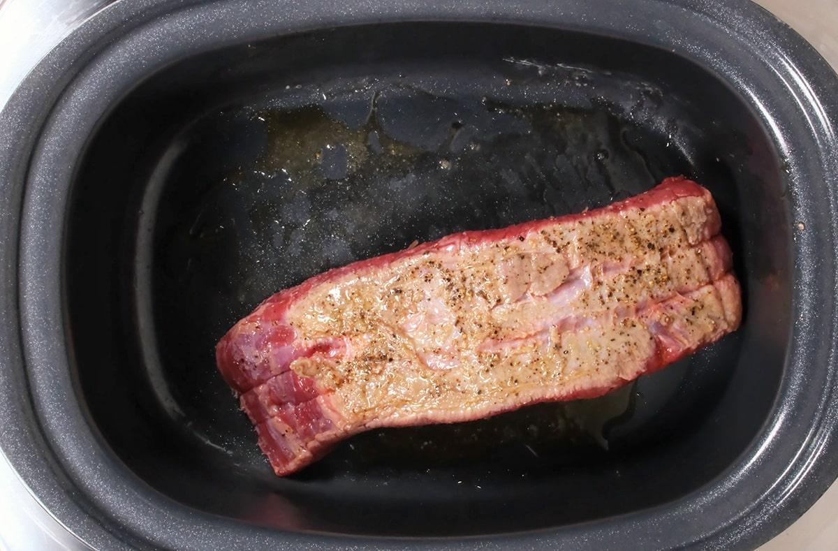 searing beef brisket in a crock pot