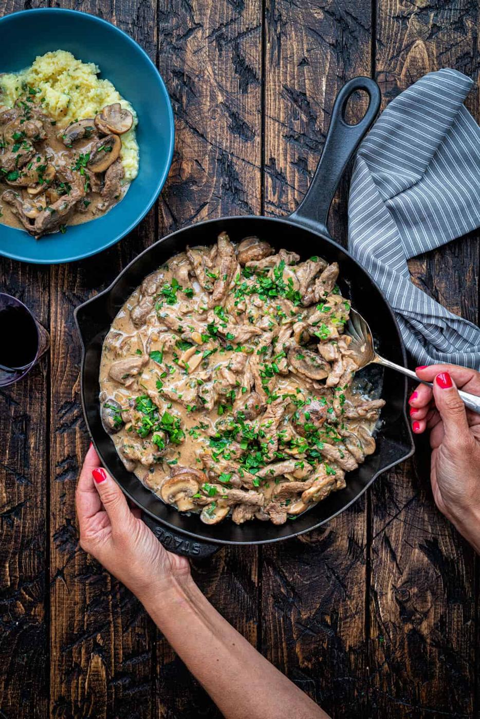 Healthier Beef Stroganoff