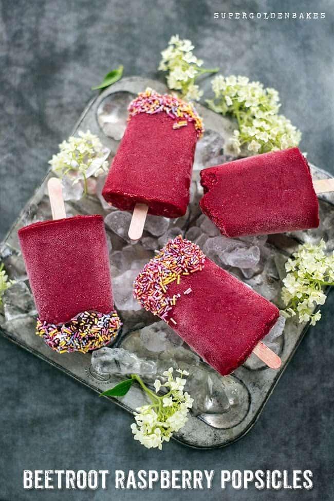 Beetroot Raspberry Popsicles