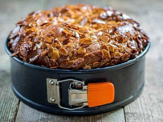 bee sting cake with crunchy almond topping