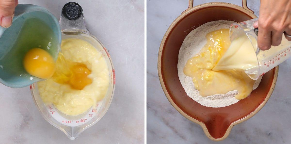 preparing bee sting cake dough collage
