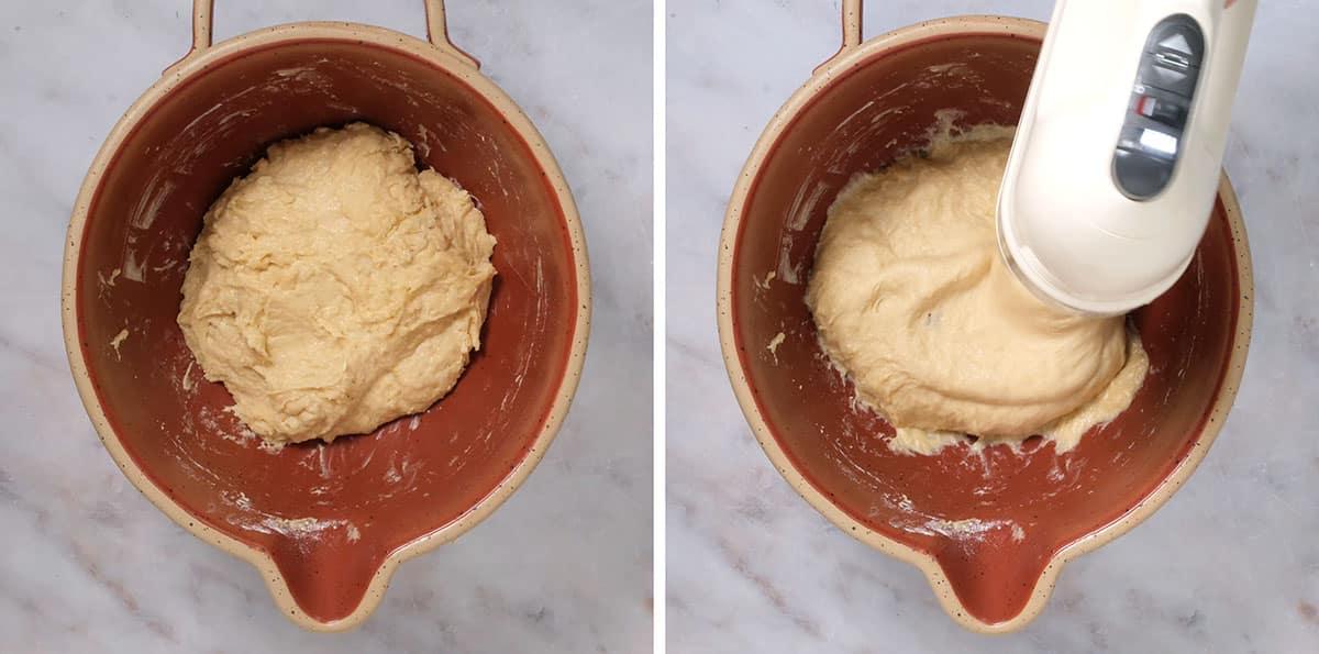 making dough for bienenstich collage