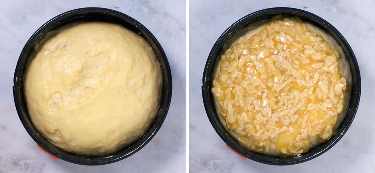 German bienenstich kuchen ready to be baked