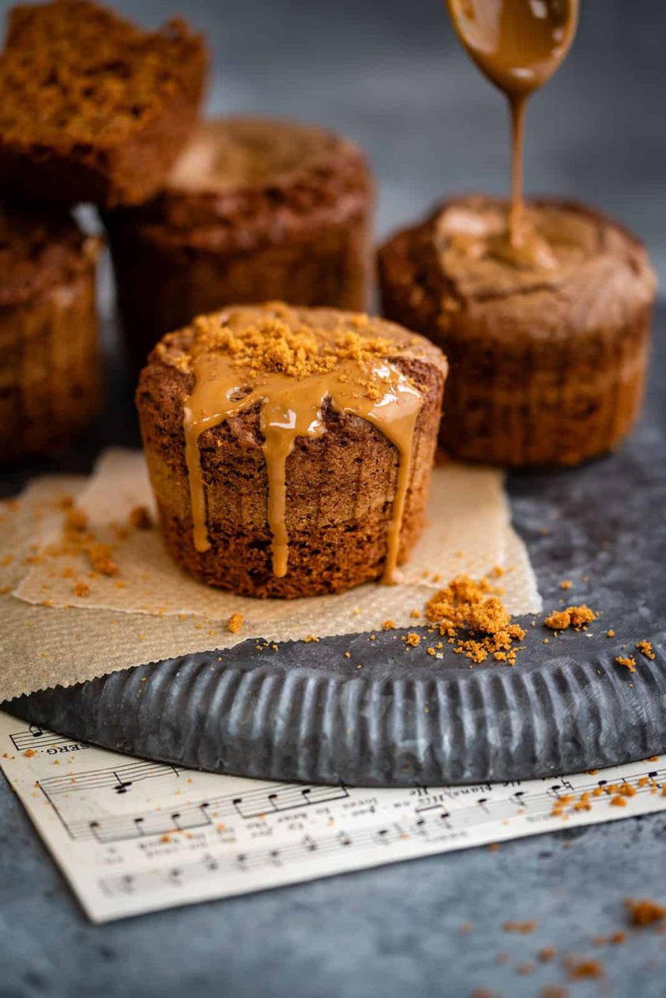 Freshly baked Biscoff muffins