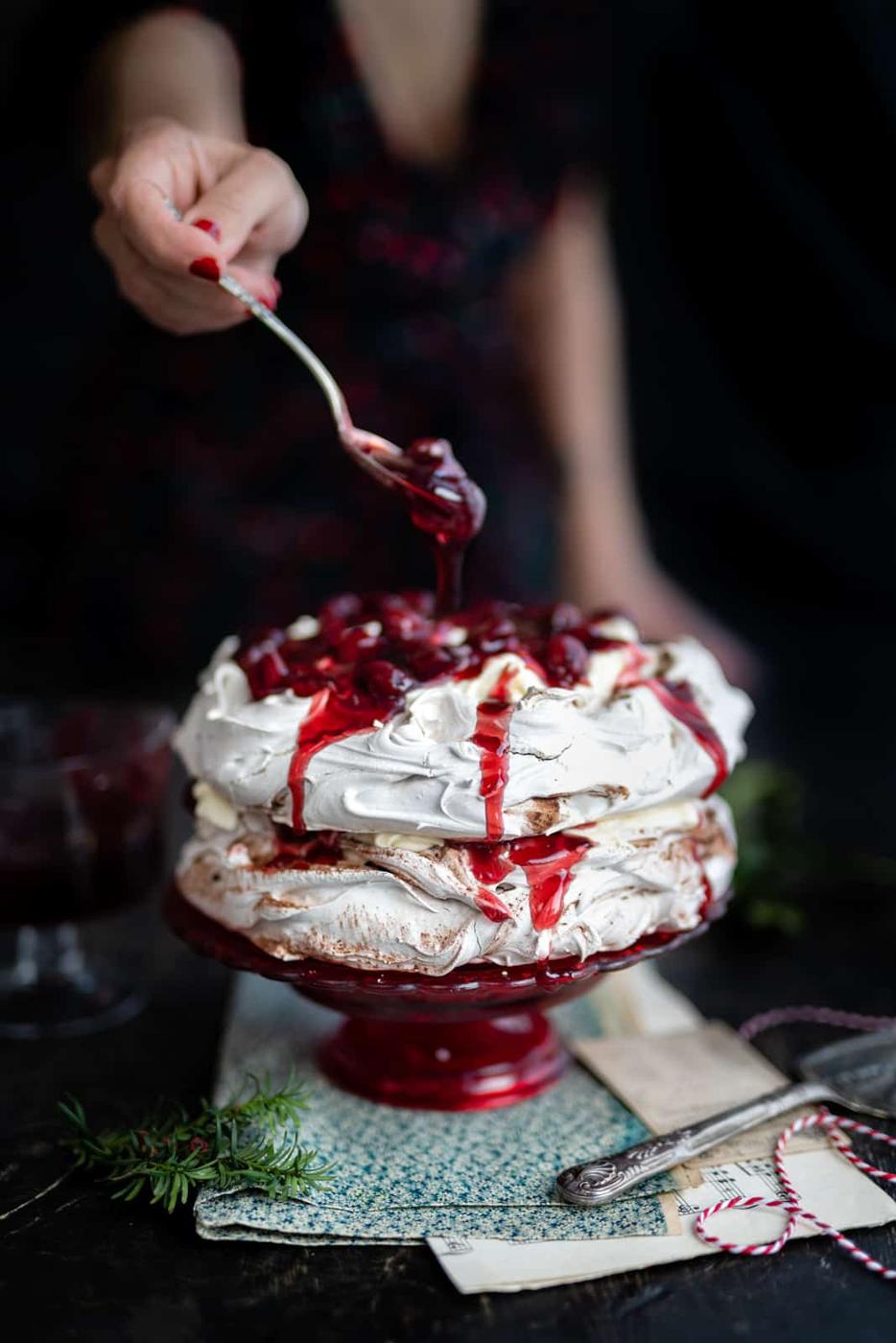 Black Forest Pavlova – Layered Pavlova Cake