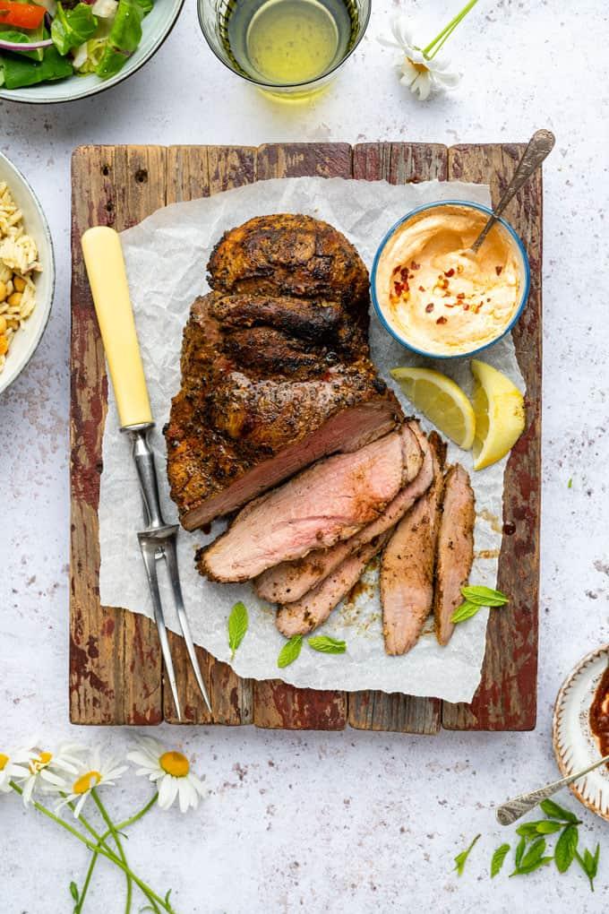 Marinated BBQ Boneless Leg Of Lamb