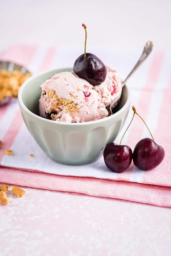 Bourbon cherry no-churn ice cream