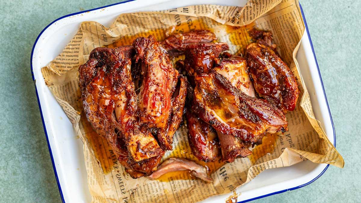 Braised Ham Hock with Maple Mustard Glaze