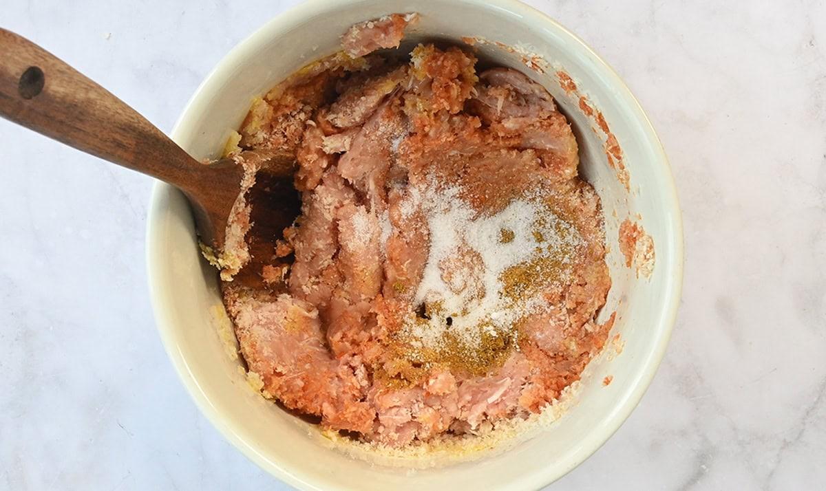 meatball mixture in a bowl