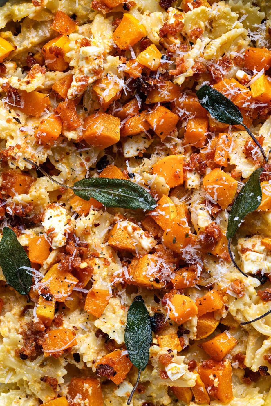 Baked Feta Pasta with Butternut Squash and Chorizo