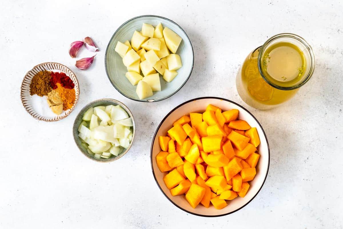 Butternut squash soup ingredients