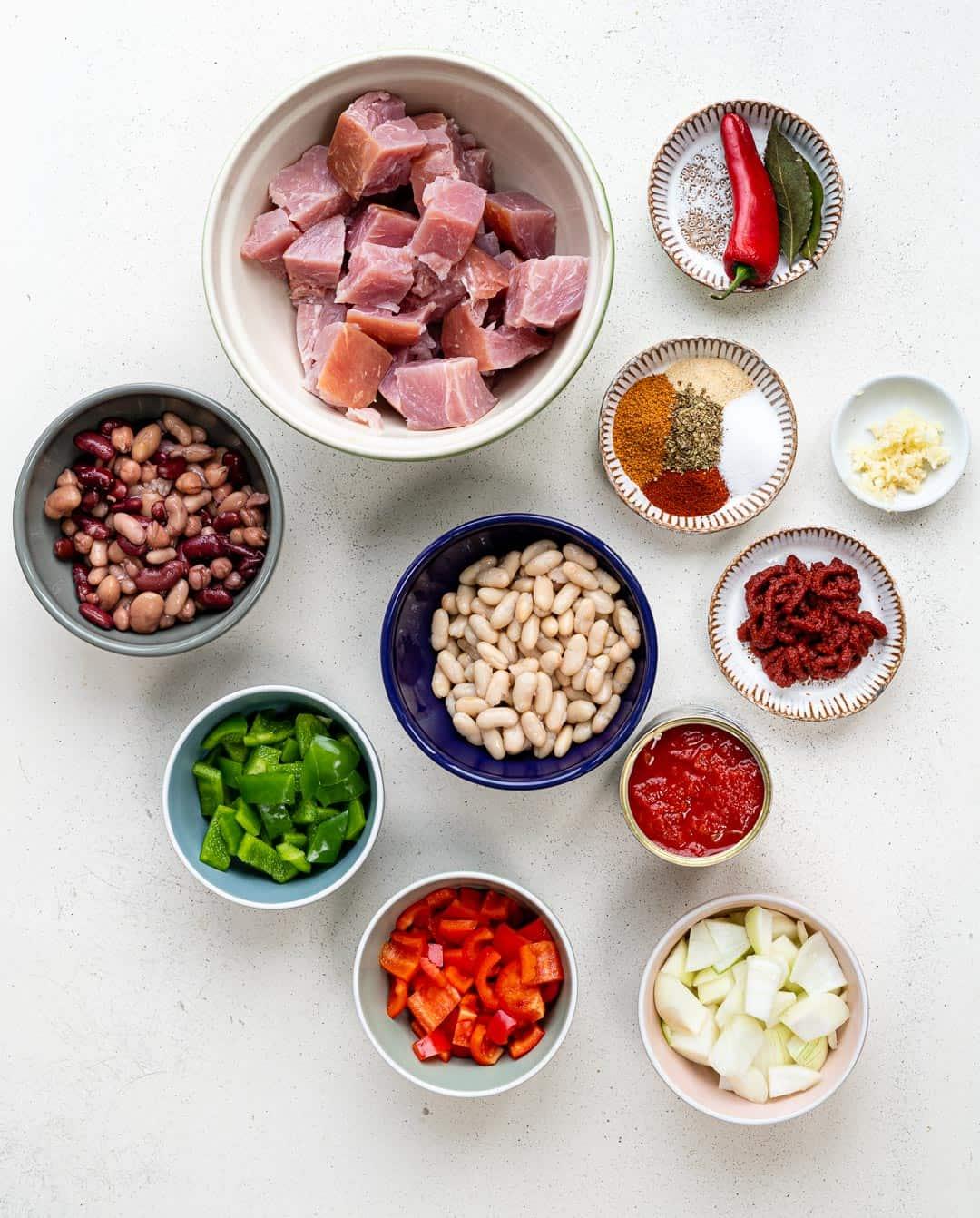 Campfire stew ingredients