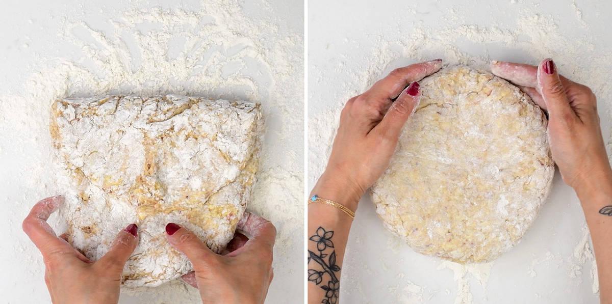 making scones collage