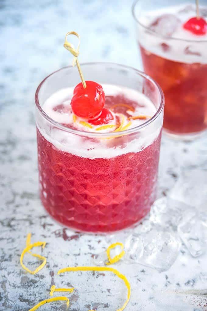 The Cherry Bomb brings bourbon and cherry brandy together and it is a marriage made in heaven. A thoroughly delightful cocktail:) #bourbon #cocktailrecipe