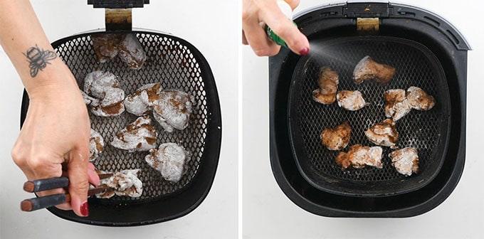 Making air fried chicken in a Philips air fryer