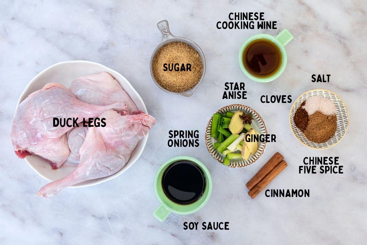 ingredients for crispy Chinese duck recipe
