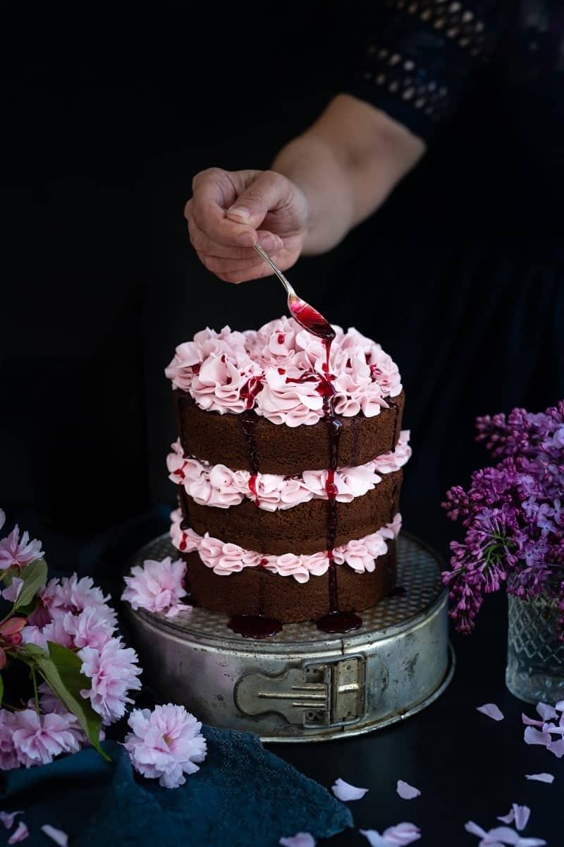 Chocolate Cake with Italian Buttercream