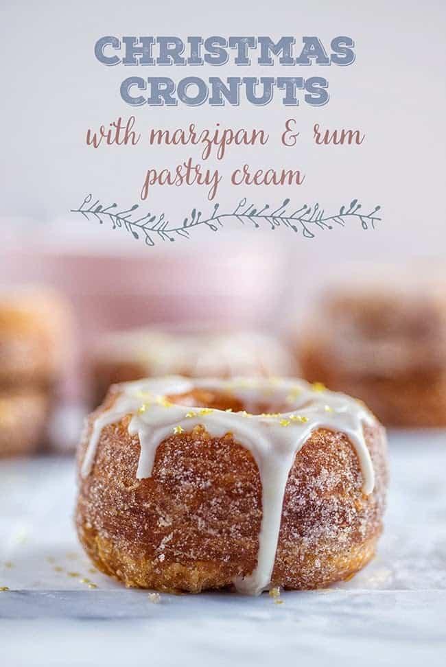 Christmas Cronuts with marzipan pastry cream