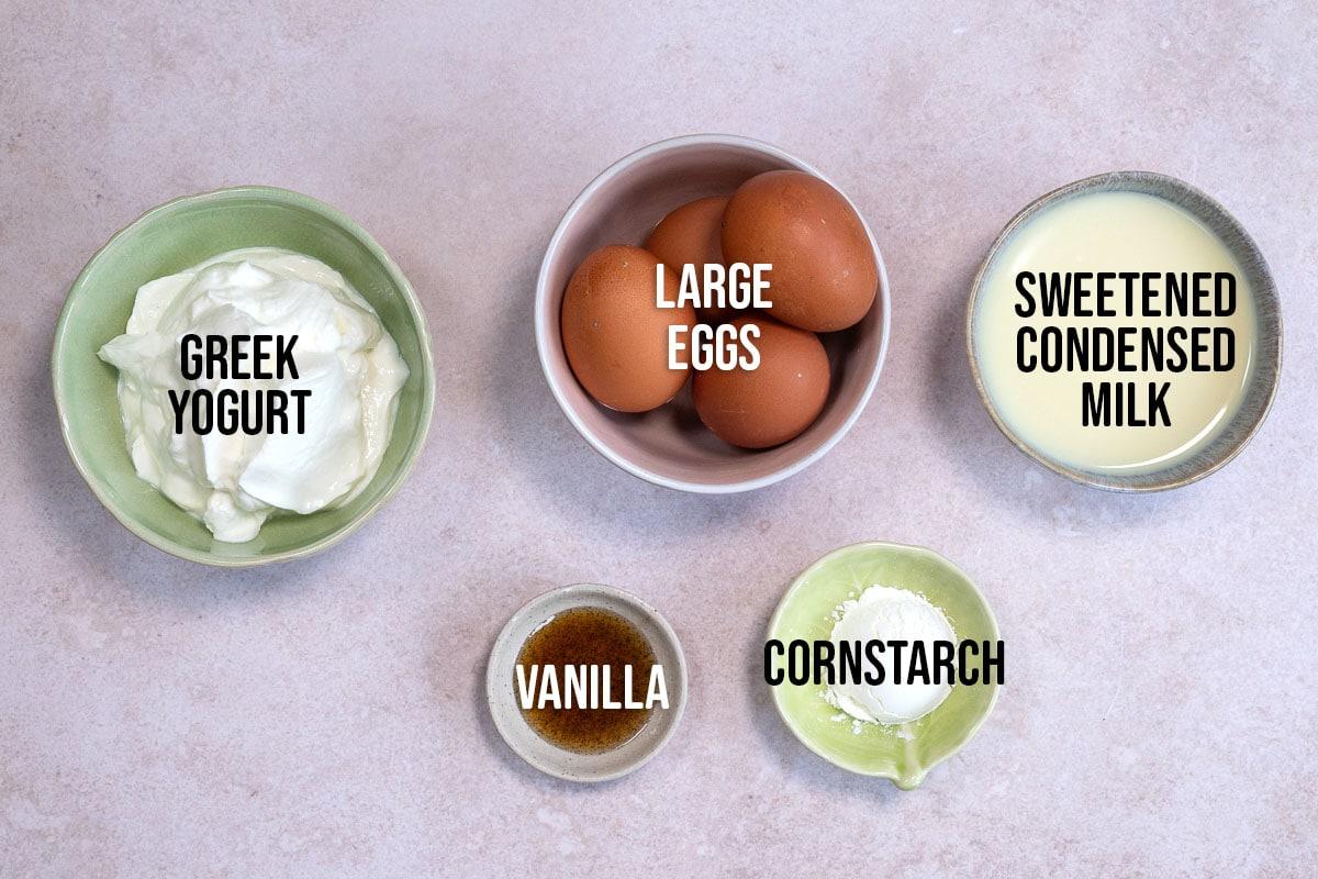 cloud cake ingredients, labelled
