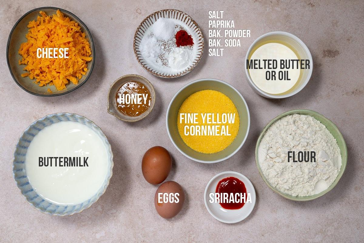 air fryer cornbread ingredients labelled