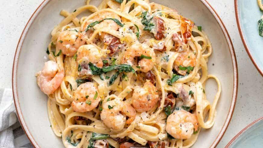 Creamy Tuscan Shrimp Linguine